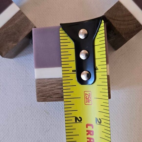 Womens Wooden Square Blocks And Circle Statement Necklace OS - Picture 6 of 9